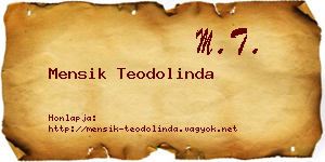 Mensik Teodolinda névjegykártya